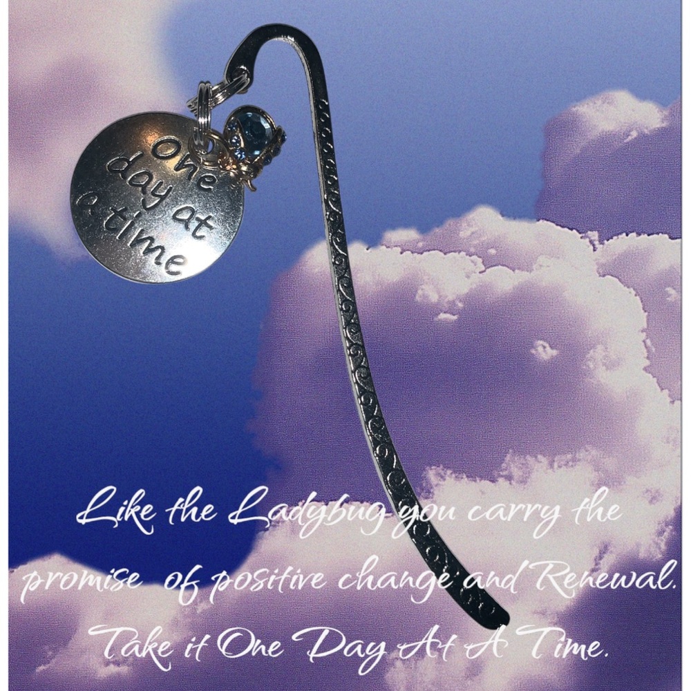 Recovery Bookmark with Inspirational Charm